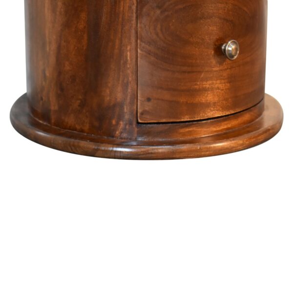 3 Drawer Chestnut Drum Table - Image 6