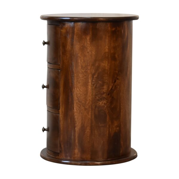 3 Drawer Chestnut Drum Table - Image 5