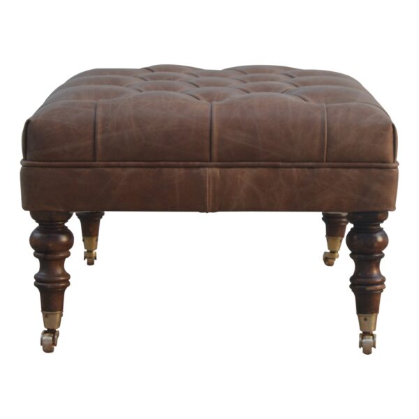 Buffalo Leather Ottoman - Image 9