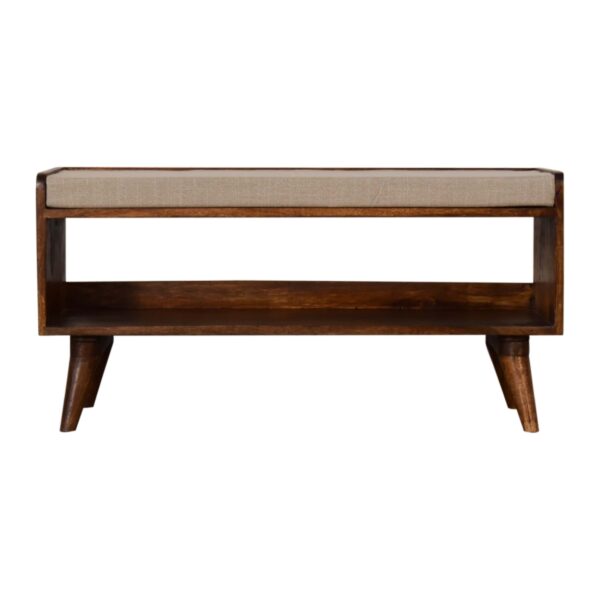 Mud Linen Nordic Storage Bench - Image 2