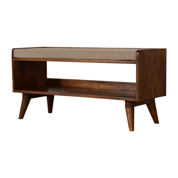 Mud Linen Nordic Storage Bench - Image 3