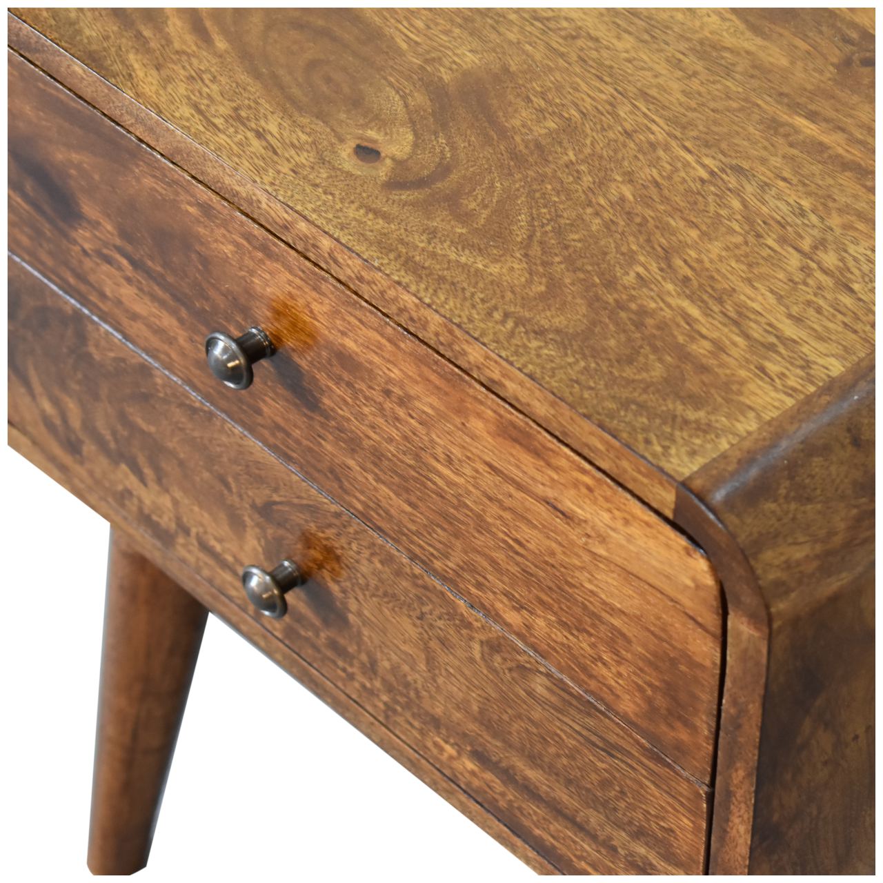 Curved Chestnut Nightstand - Image 4