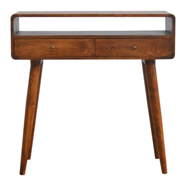 Curved Chestnut Console Table - Image 3
