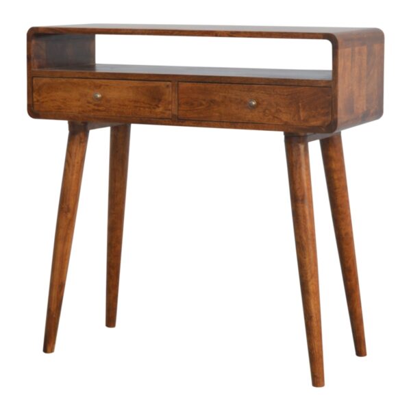 Curved Chestnut Console Table - Image 4