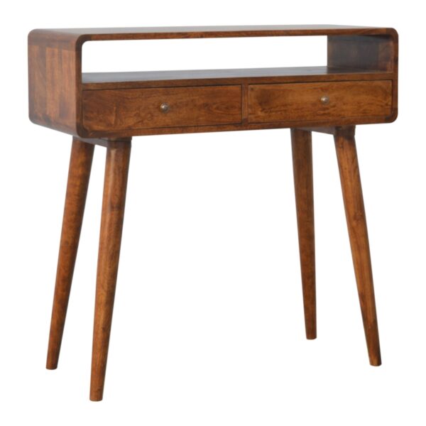 Curved Chestnut Console Table - Image 5