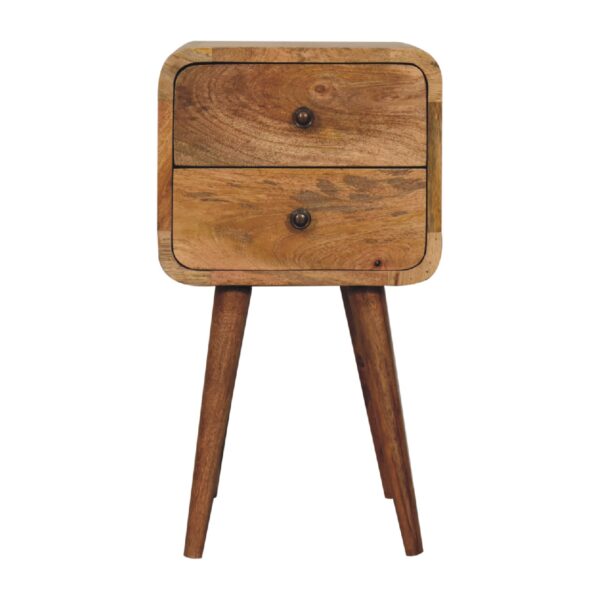 Mini Oak ish Curved Nightstand - Image 2