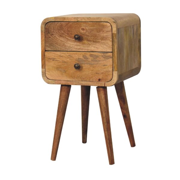 Mini Oak ish Curved Nightstand - Image 3