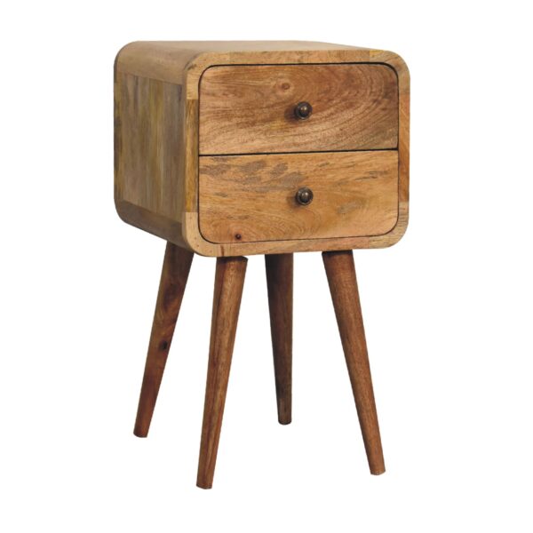 Mini Oak ish Curved Nightstand - Image 4