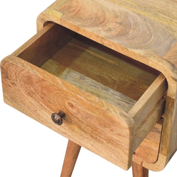 Mini Oak ish Curved Nightstand - Image 6