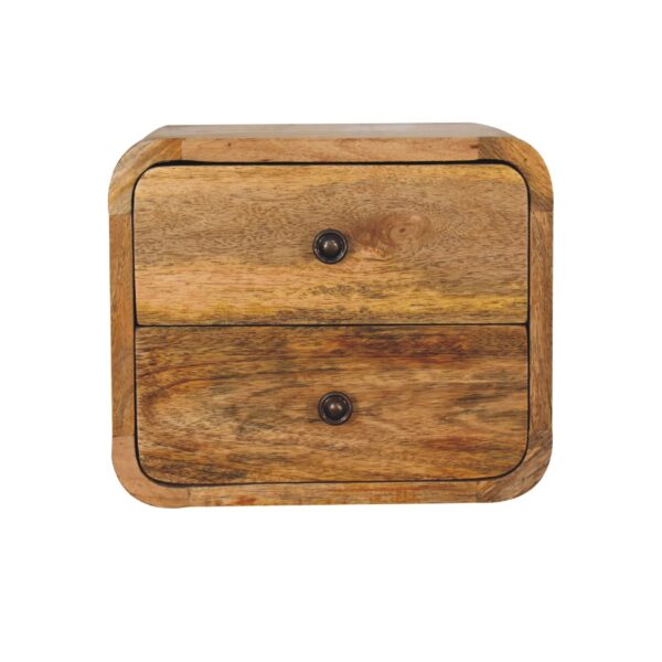 Mini Curve Oak ish Floating Nightstand - Image 2