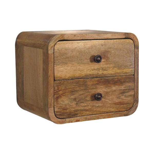 Mini Curve Oak ish Floating Nightstand - Image 3