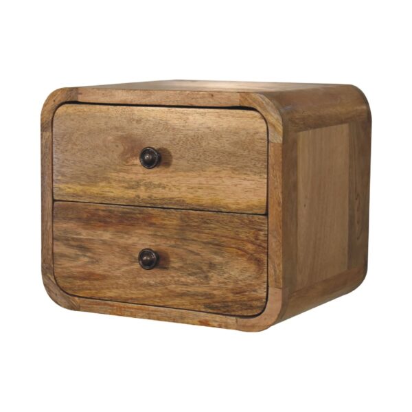 Mini Curve Oak ish Floating Nightstand - Image 4