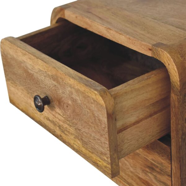 Mini Curve Oak ish Floating Nightstand - Image 7