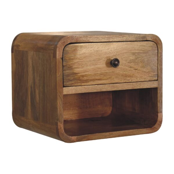 Mini Oak ish Floating Open Nightstand - Image 3