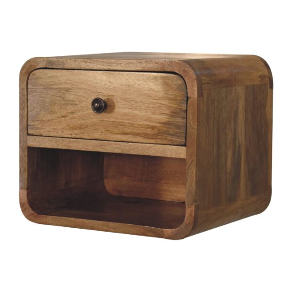 Mini Oak ish Floating Open Nightstand - Image 4