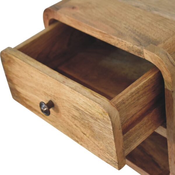 Mini Oak ish Floating Open Nightstand - Image 7
