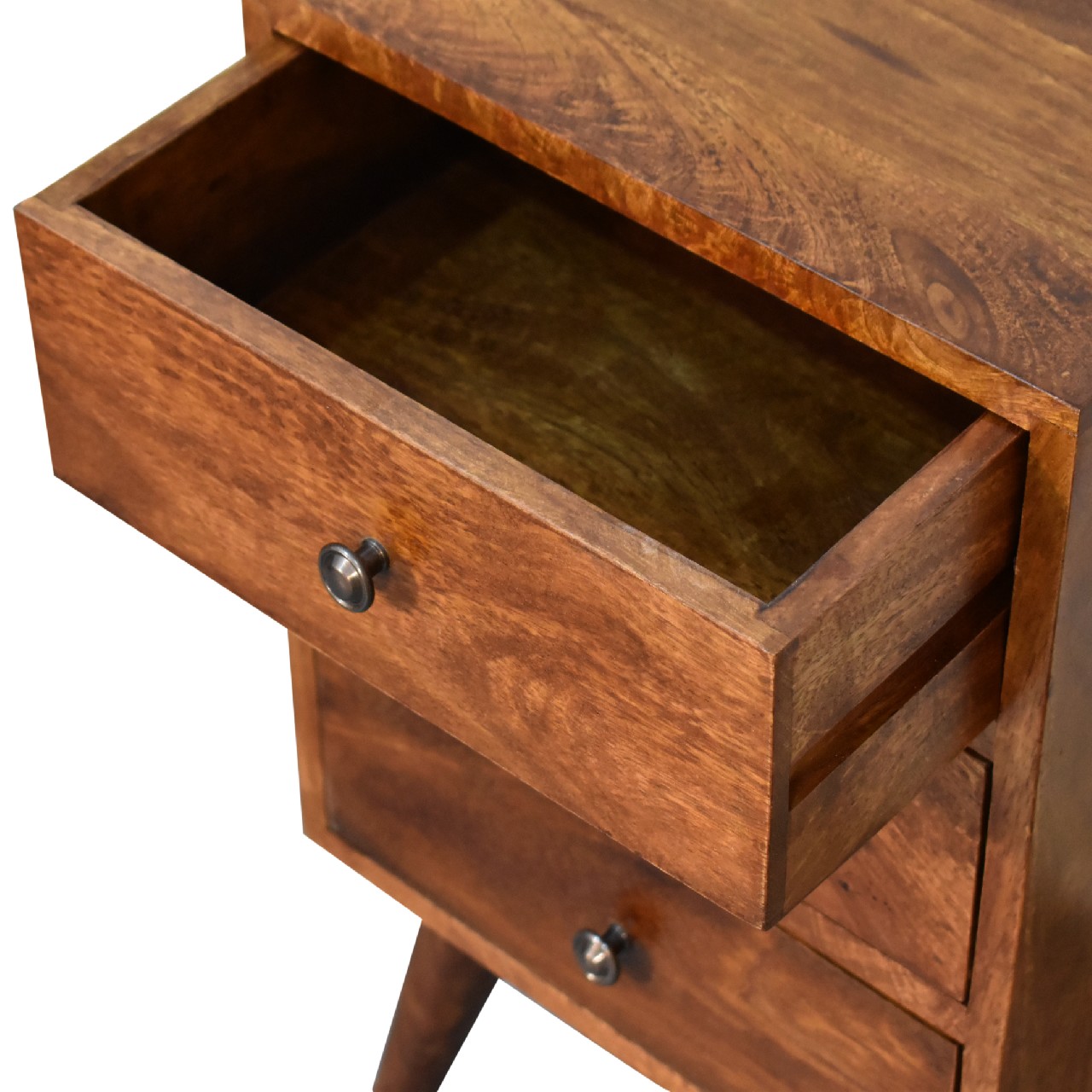 4 Drawer Multi Chestnut Nightstand - Image 7