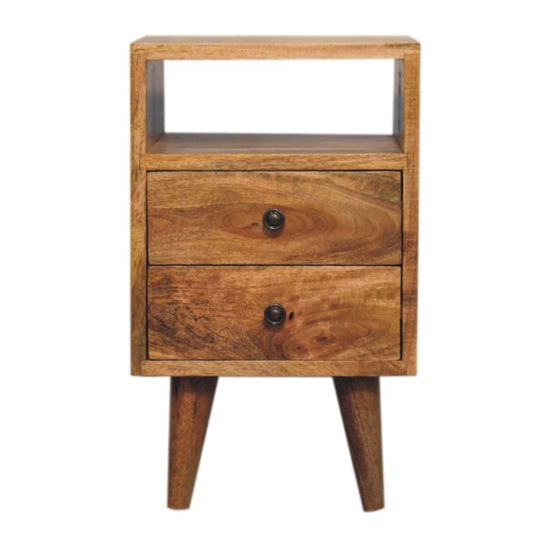 Mini Oak ish Classic Open Nightstand - Image 2