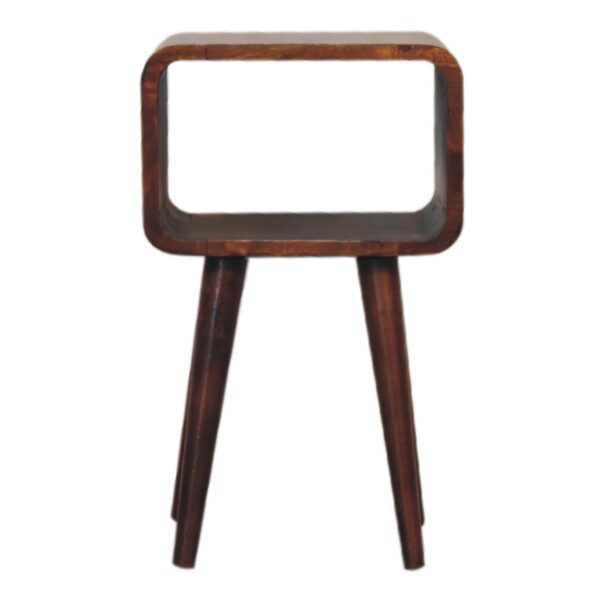 Mini Chestnut Curved Open Nightstand - Image 2
