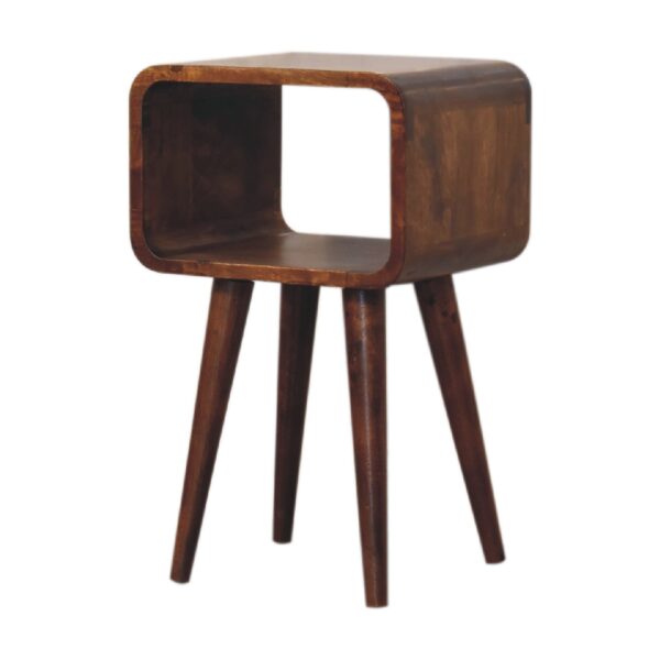 Mini Chestnut Curved Open Nightstand - Image 4