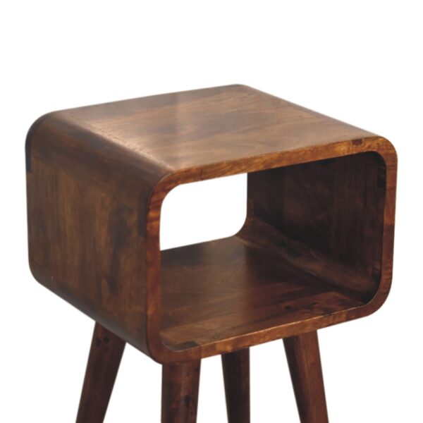 Mini Chestnut Curved Open Nightstand - Image 6