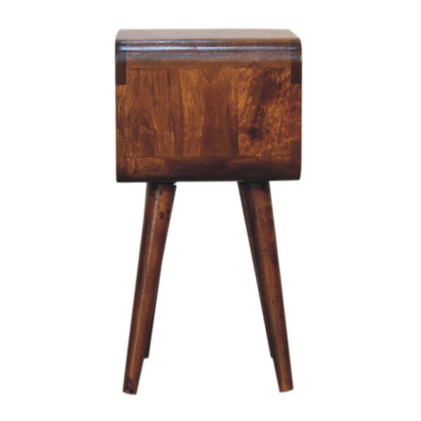 Mini Chestnut Curved Open Nightstand - Image 8