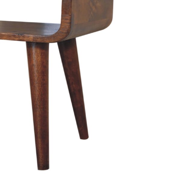 Mini Chestnut Curved Open Nightstand - Image 9