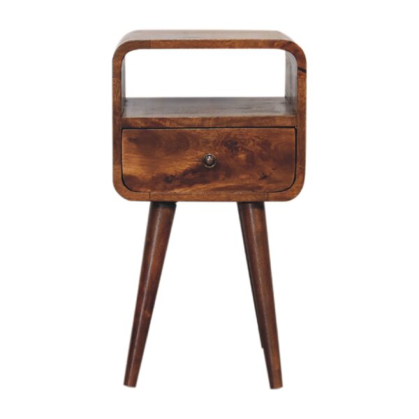 Mini Chestnut Curve Open Nightstand - Image 2