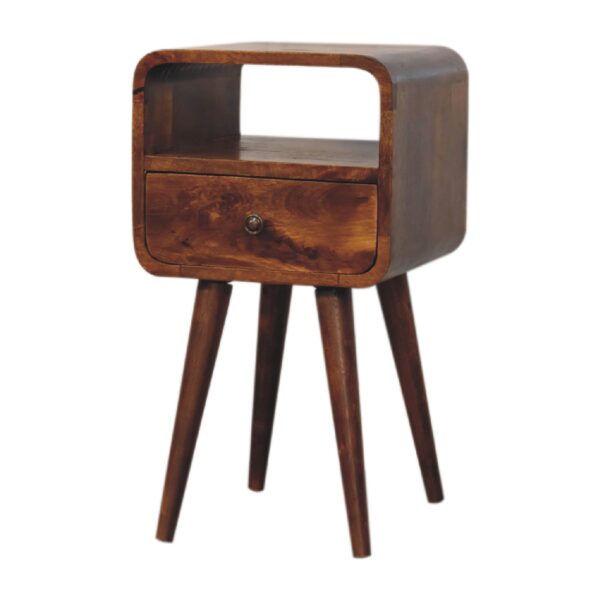 Mini Chestnut Curve Open Nightstand - Image 3