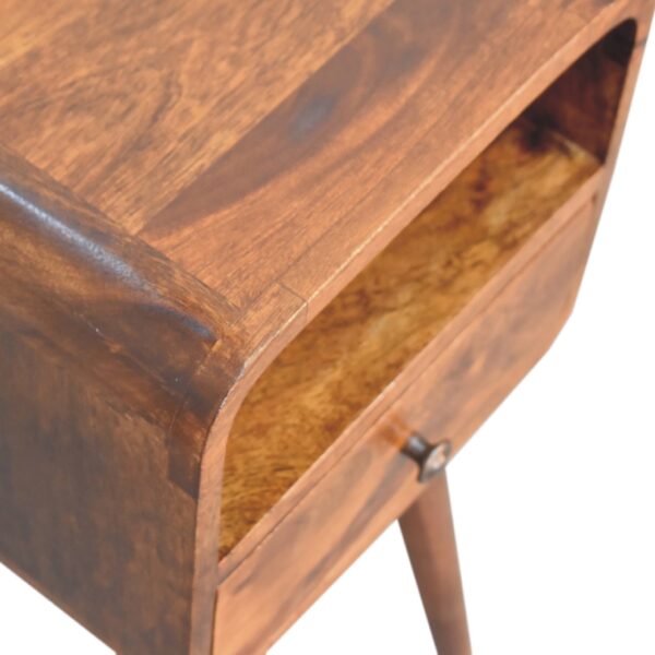 Mini Chestnut Curve Open Nightstand - Image 4