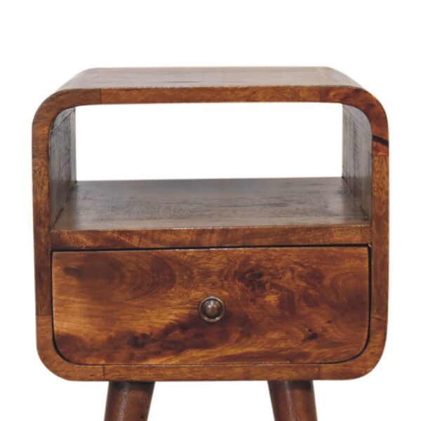 Mini Chestnut Curve Open Nightstand - Image 5