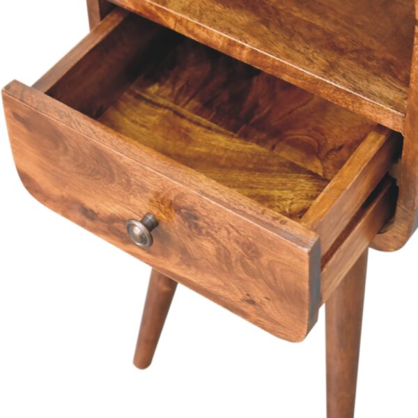 Mini Chestnut Curve Open Nightstand - Image 6