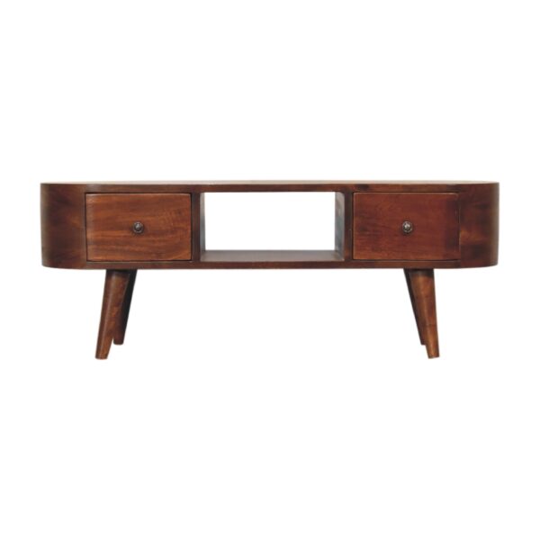 Chestnut Round Open Media Unit - Image 3