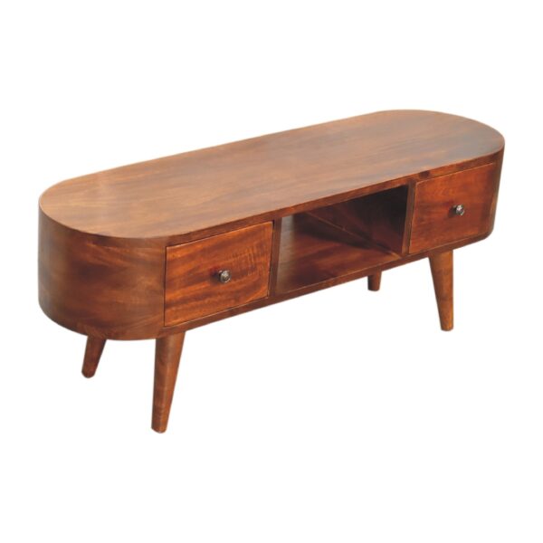 Chestnut Round Open Media Unit - Image 9