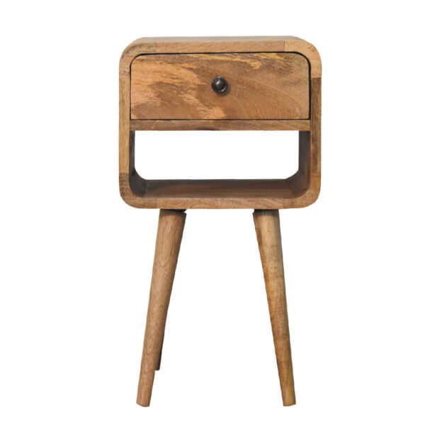 Mini Oak ish Curve Lower Nightstand - Image 2