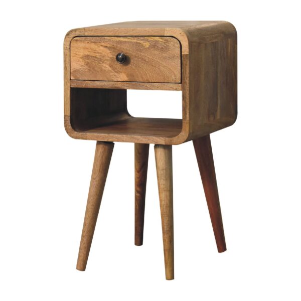 Mini Oak ish Curve Lower Nightstand - Image 3