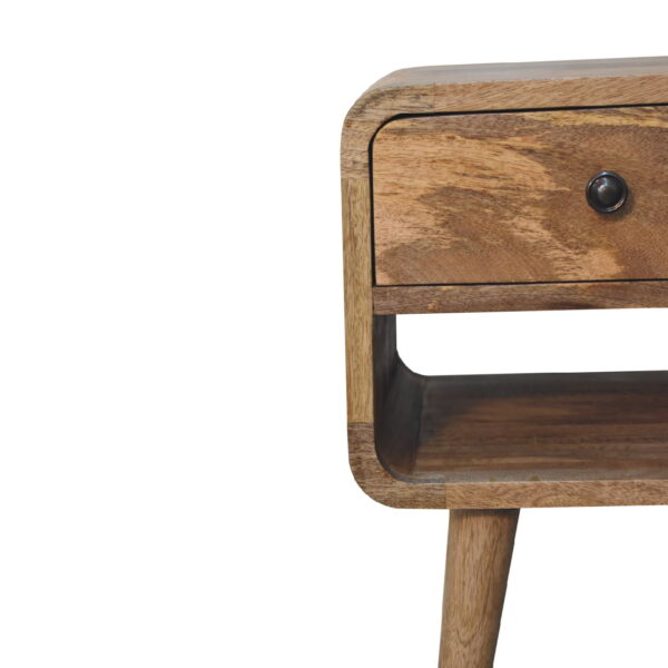 Mini Oak ish Curve Lower Nightstand - Image 5