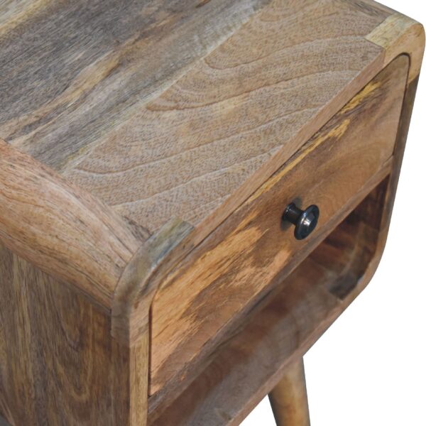 Mini Oak ish Curve Lower Nightstand - Image 7