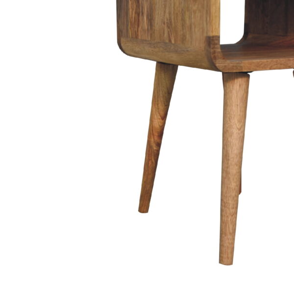 Mini Oak ish Curve Lower Nightstand - Image 8
