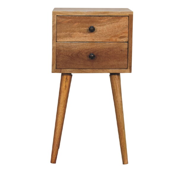 Mini 2 Drawer Oak ish Nightstand - Image 2