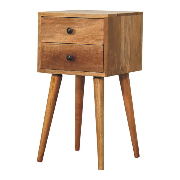 Mini 2 Drawer Oak ish Nightstand - Image 3