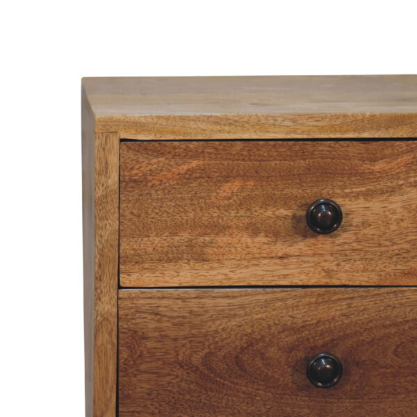 Mini 2 Drawer Oak ish Nightstand - Image 5