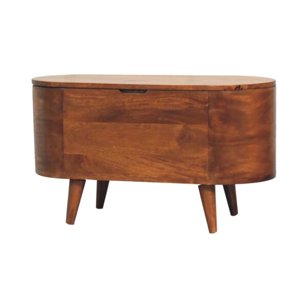 Chestnut Rounded Lid up Blanket Box - Image 4