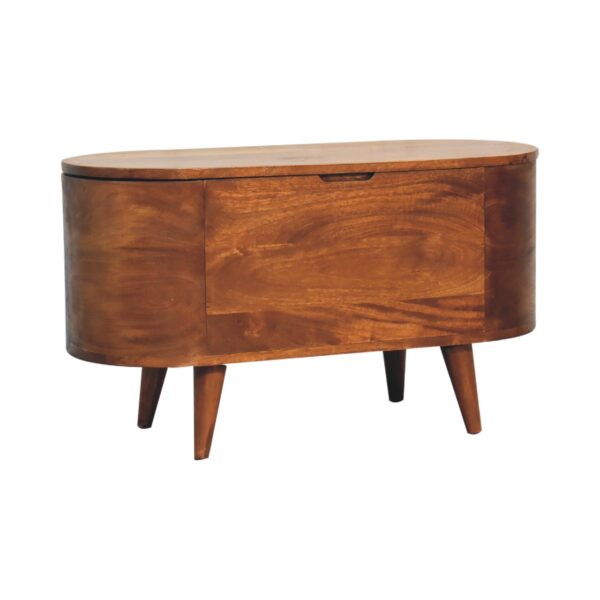 Chestnut Rounded Lid up Blanket Box - Image 5