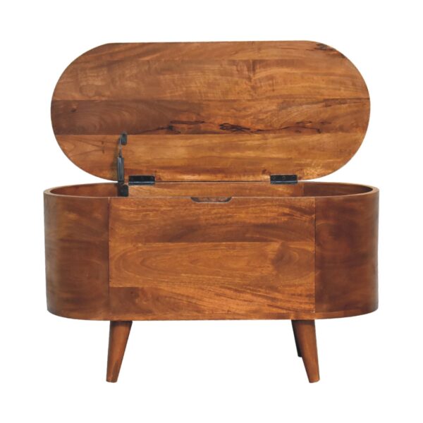 Chestnut Rounded Lid up Blanket Box - Image 8