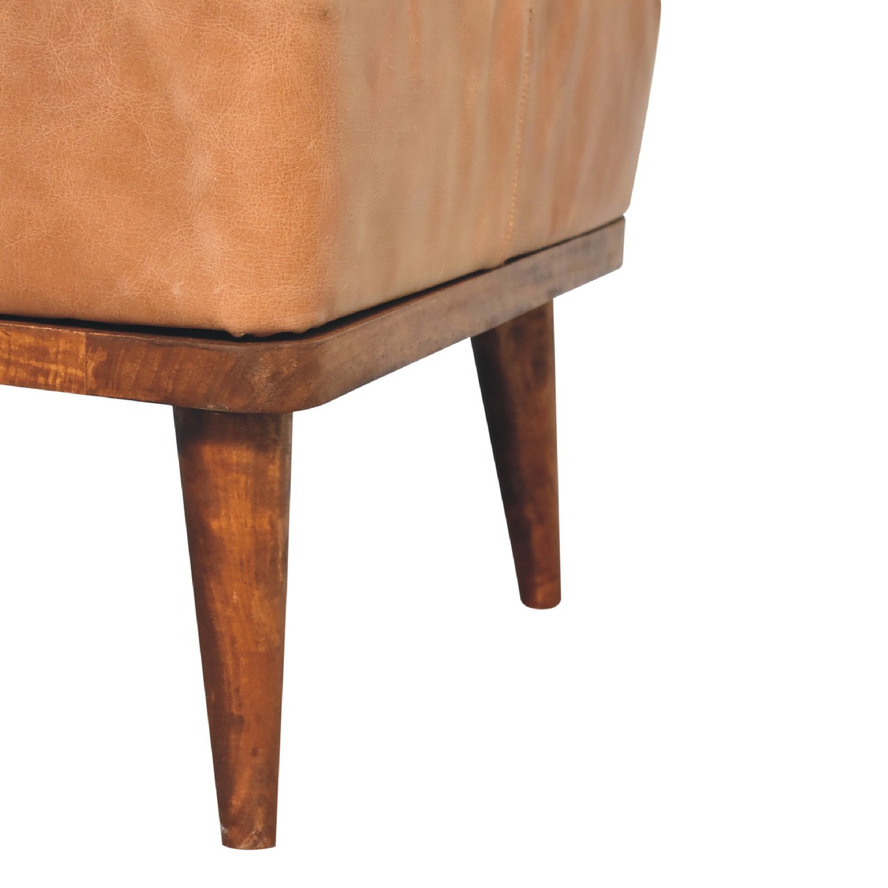 Buffalo Leather Tan Footstool - Image 8