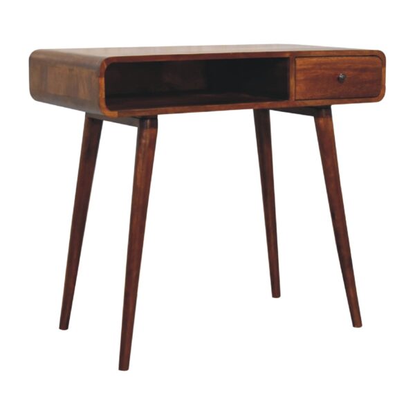 Curved Chestnut Writing Desk - Image 4