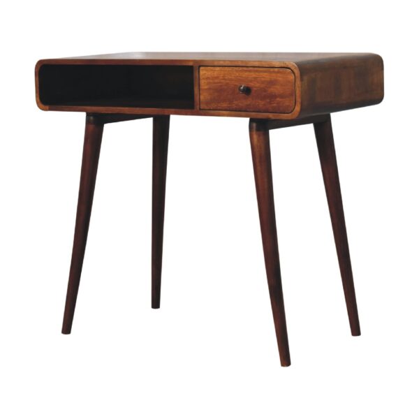 Curved Chestnut Writing Desk - Image 5