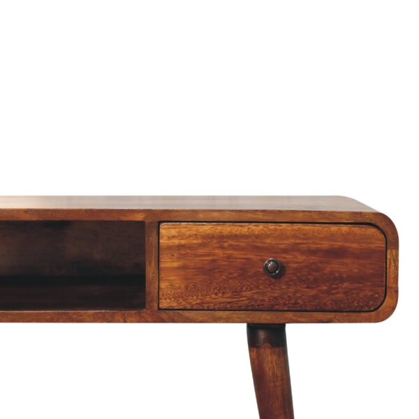 Curved Chestnut Writing Desk - Image 6