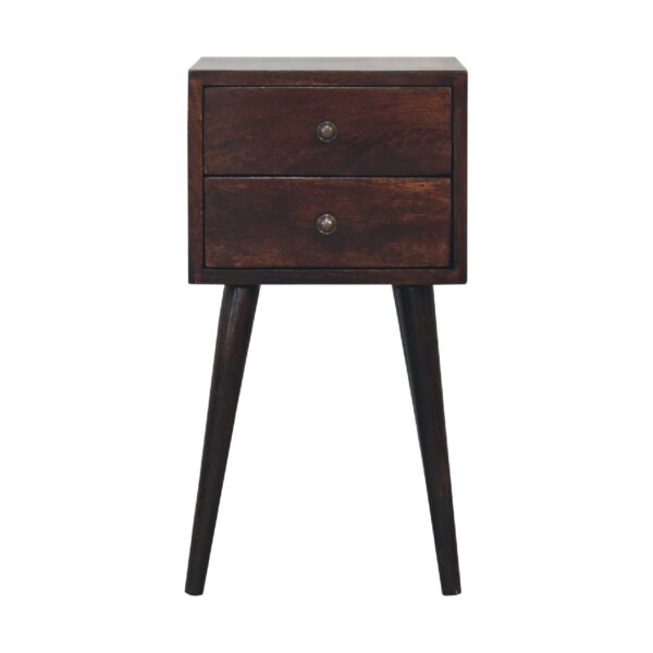 Mini 2 Drawer Light Walnut Nightstand - Image 2